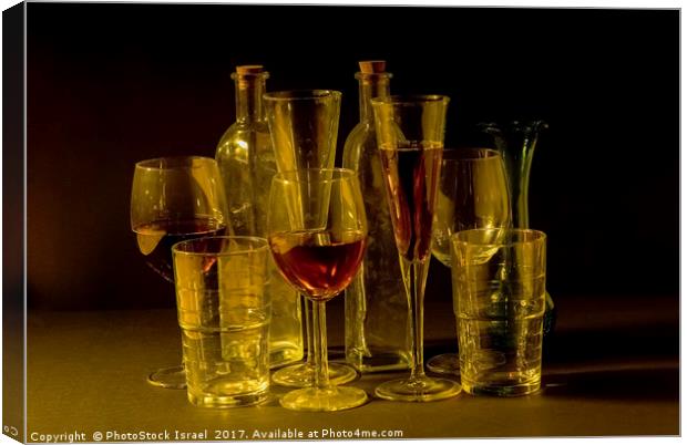 cocktail and wine glasses Canvas Print by PhotoStock Israel