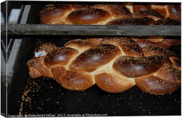 Freshly baked Challa Canvas Print by PhotoStock Israel