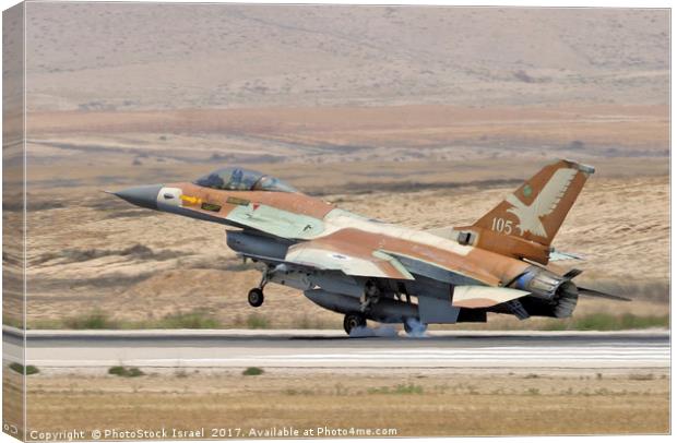 IAF F-16 Fighter jet Canvas Print by PhotoStock Israel