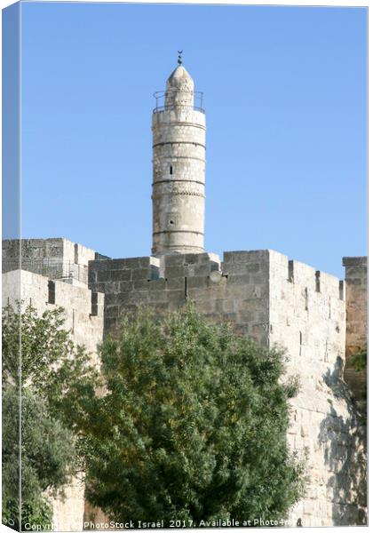 Israel, Jerusalem, The tower of David Canvas Print by PhotoStock Israel