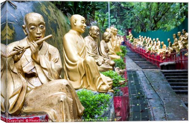 China, Hong Kong, temple of 10,000 Buddhas  Canvas Print by PhotoStock Israel