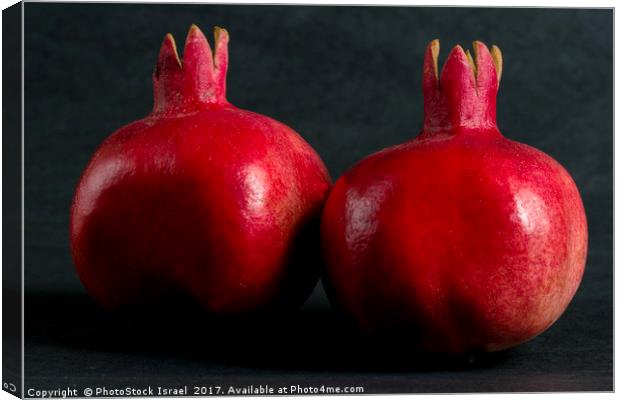 Two ripe pomegranates Canvas Print by PhotoStock Israel
