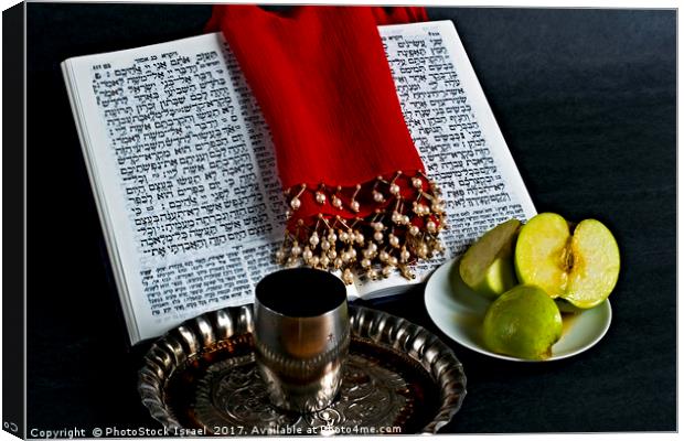 Prayer book, Apple Honey, goblet Canvas Print by PhotoStock Israel