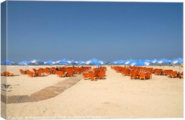 Israel, Tel Aviv, The mediterranean beach front Canvas Print by PhotoStock Israel