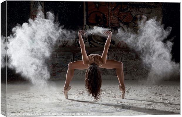 Ballet dancer dances in flour  Canvas Print by PhotoStock Israel