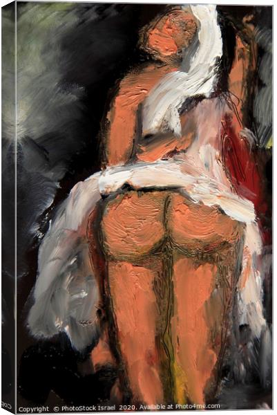 nude woman drawn from behind  Canvas Print by PhotoStock Israel