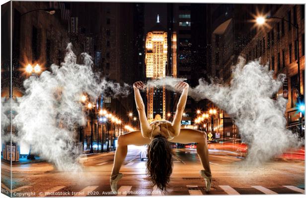 Powder dancing in an urban background  Canvas Print by PhotoStock Israel
