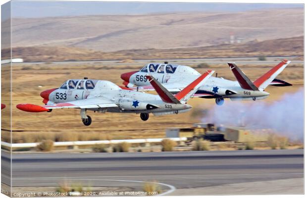 IAF Fouga Magister aerobatics display Canvas Print by PhotoStock Israel