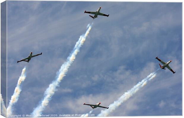 IAF Fouga Magister aerobatics display Canvas Print by PhotoStock Israel