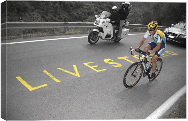Lance Armstrong-LIVESTRONG Canvas Print by Eamon Fitzpatrick
