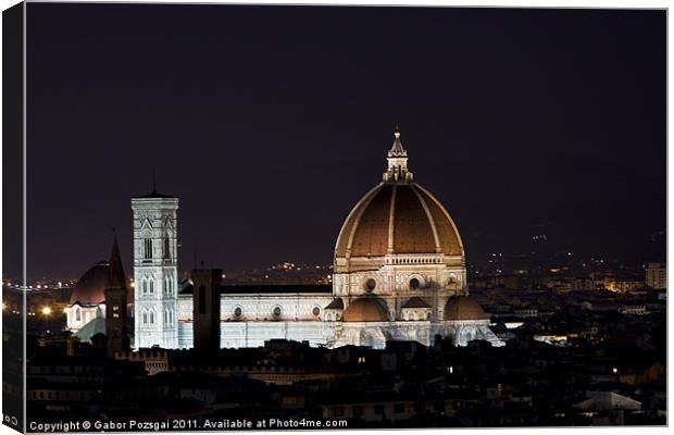 Florence Duomo by night Canvas Print by Gabor Pozsgai