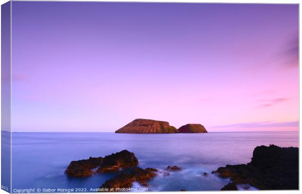 Sunset on Terceira, Azores Canvas Print by Gabor Pozsgai