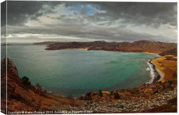 View at the Gruinard Bay, Scotland Canvas Print by Gabor Pozsgai