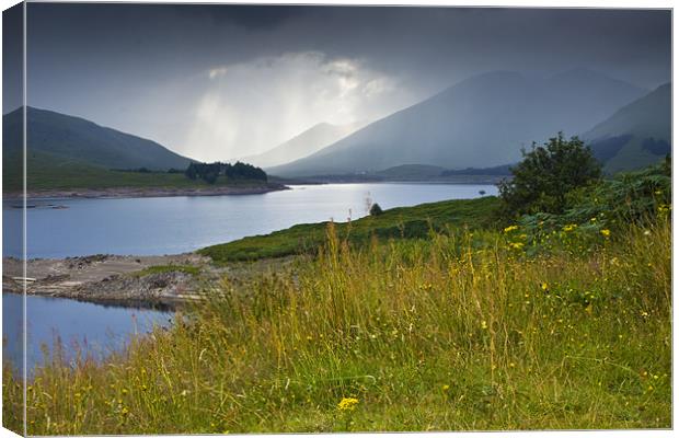 Scottish landscape with grey clouds Canvas Print by Gabor Pozsgai