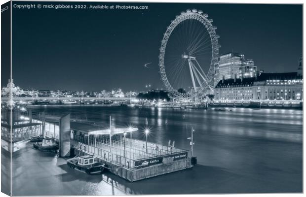 London Eye in mourning  Canvas Print by mick gibbons
