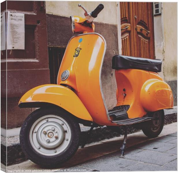 PIAGGIO VESPA  Italian scooter  Canvas Print by mick gibbons