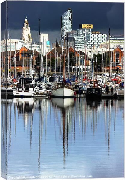 Liverpool Marina Canvas Print by joseph finlow canvas and prints