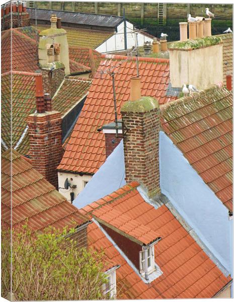 Rooftops of Whitby Canvas Print by Lindsay Parkin