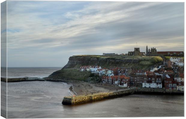 Whitby Harbour Canvas Print by Sarah Couzens