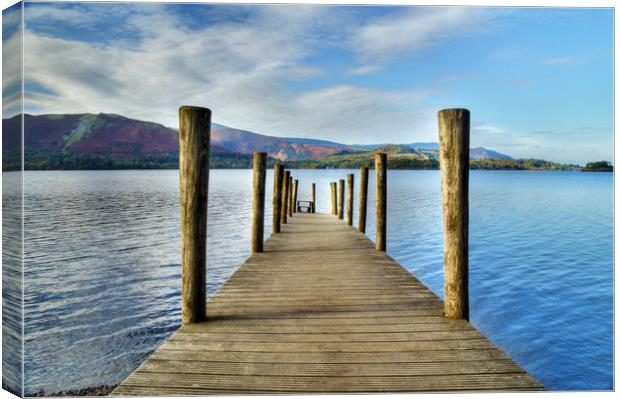 Derwent Water Pier Canvas Print by Sarah Couzens