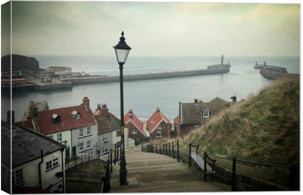 Vintage Whitby Canvas Print by Sarah Couzens