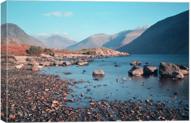 Wast Water on the Rocks Canvas Print by Sarah Couzens