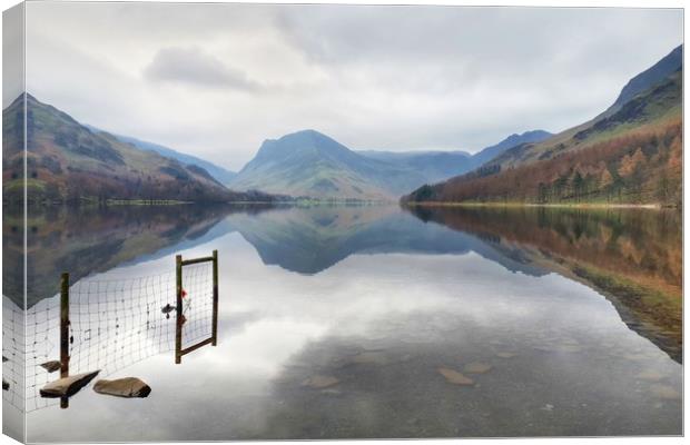 Buttermere Reflections Canvas Print by Sarah Couzens