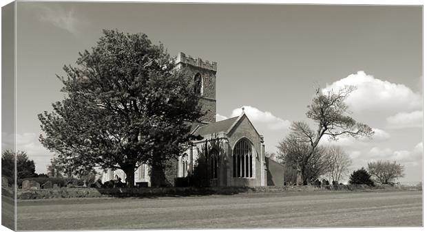 The Parish Church of St Andrew | B&W Canvas Print by Sarah Couzens
