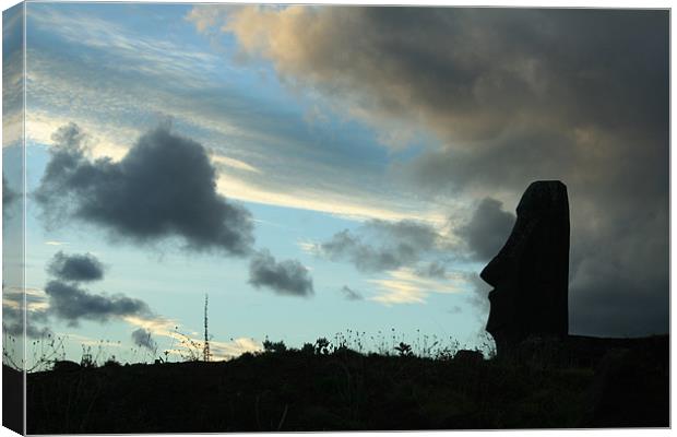 Easter Island Moai Statue Canvas Print by Andrew Carr