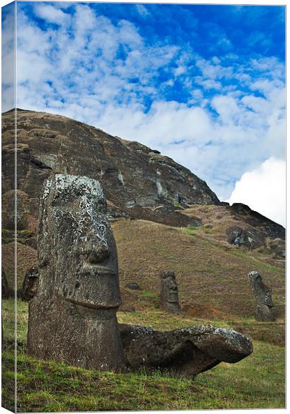Moai Quarry, Easter Island Canvas Print by Andrew Carr