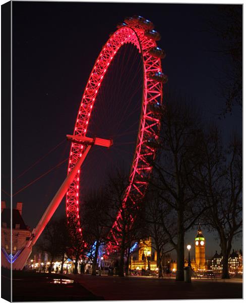 London's Big Eye and Small Ben Canvas Print by Stephen Brown