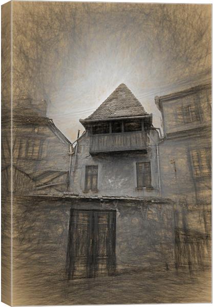 Ancient House from Old Town Sibiu Romania Canvas Print by Adrian Bud