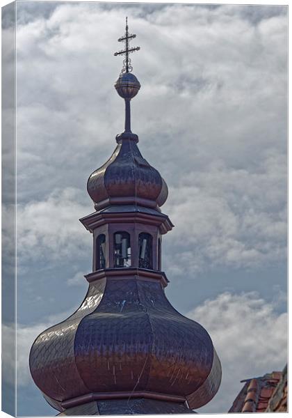 Chatolic Cathedral Sibiu Tower tip Canvas Print by Adrian Bud