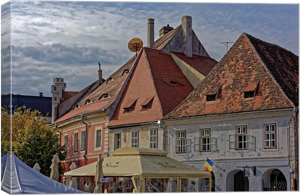 Old Town Sibiu Romania Small Square near Liars Bri Canvas Print by Adrian Bud