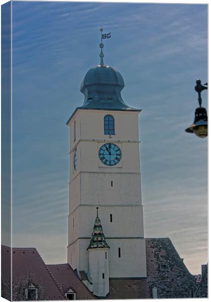 Old Council Tower Sibiu Romania Canvas Print by Adrian Bud