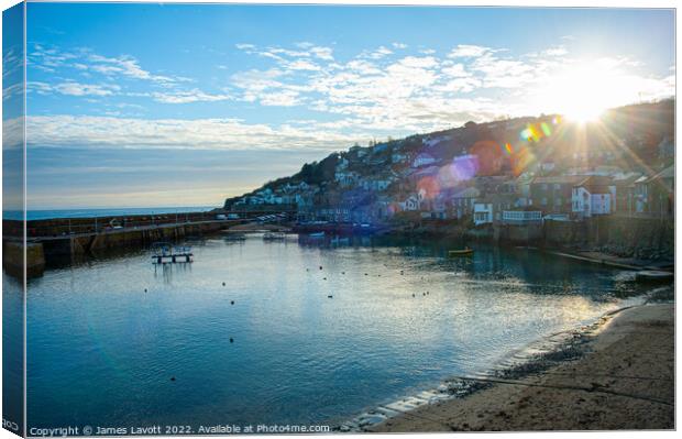 Sunset At Mousehole Canvas Print by James Lavott