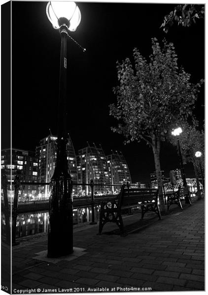Lamp Stand At the Quays Canvas Print by James Lavott