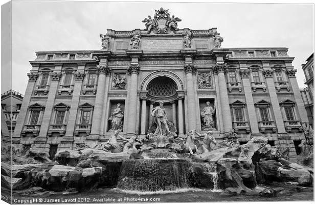 Rome's Trevi Fountain Canvas Print by James Lavott