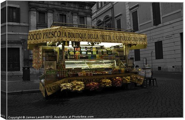 The Goody Stall Canvas Print by James Lavott