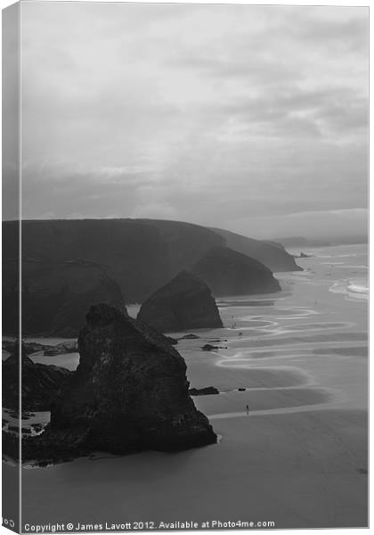 The Steps At Bedruthan Canvas Print by James Lavott