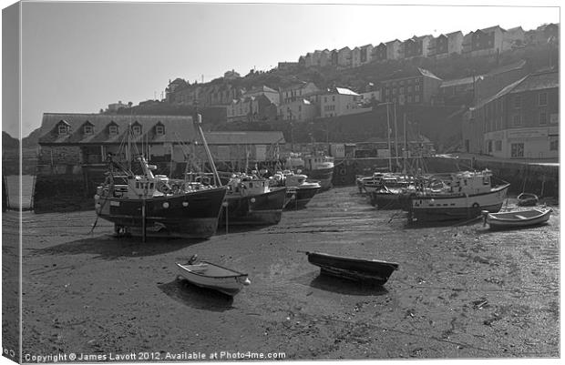 Mevagissey Trawlers At Rest Canvas Print by James Lavott
