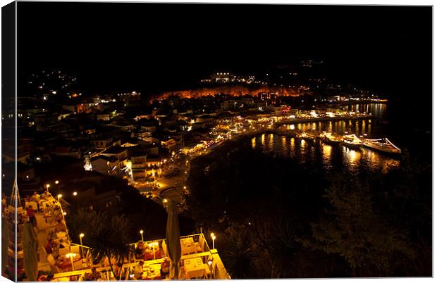 Parga By Night Canvas Print by James Lavott