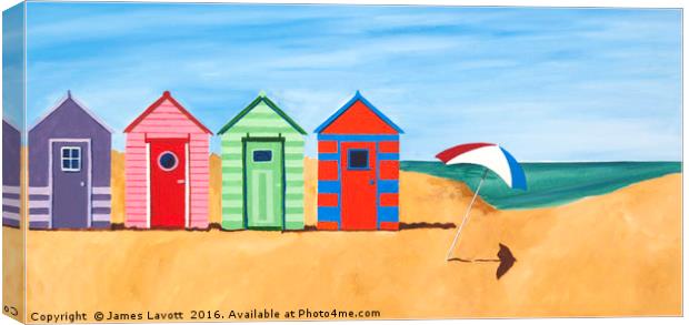 Beach Huts II Canvas Print by James Lavott