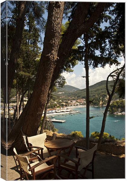 Seats Over Parga Bay Canvas Print by James Lavott