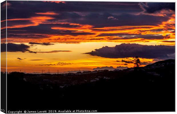 Angry Sky Over Mijas Canvas Print by James Lavott