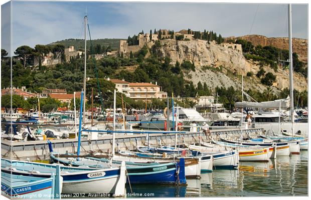 Cassis fishing boats Canvas Print by mark blower