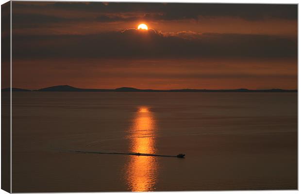 waterski sunset Canvas Print by mark blower