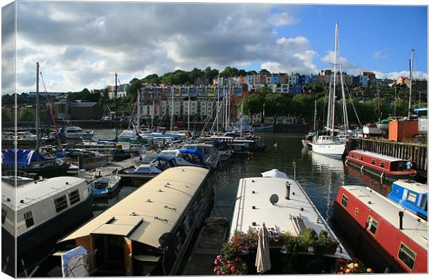 dockside narrowboats Canvas Print by mark blower