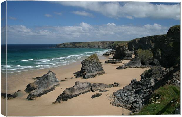 bedruthan steps Canvas Print by mark blower