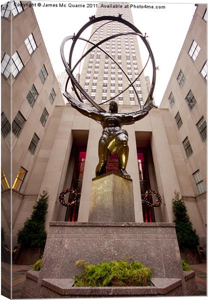 Atlas in NYC Canvas Print by James Mc Quarrie